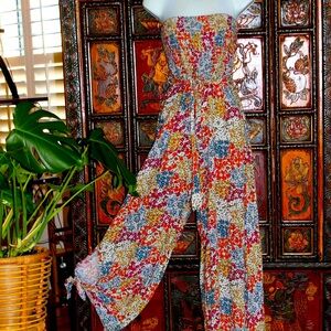 Strapless Smocked Jumpsuit